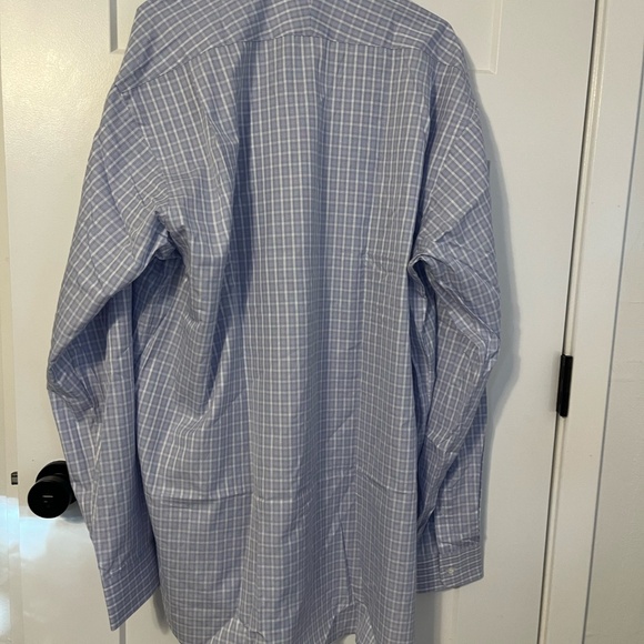 Ike Behar Men's Button Down 100% Cotton Shirt Azure Tall 18 38-39 MSRP $175 NWT - Picture 4 of 9